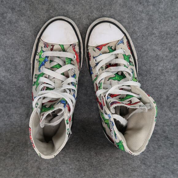 Converse Shoes Junior 1 Chuck Taylor All Star High Top Sneakers Dinosaurs Canvas - Picture 8 of 12